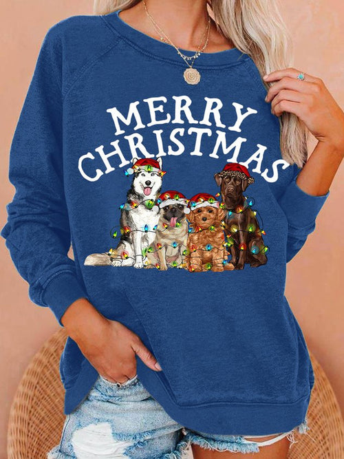 Merry Christmas With Christmas Dogs Women's Sweatshirt
