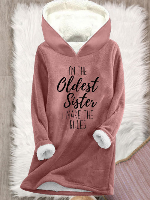 Women's I'm The Oldest Sister Fleece Casual Hooded Sweatshirt