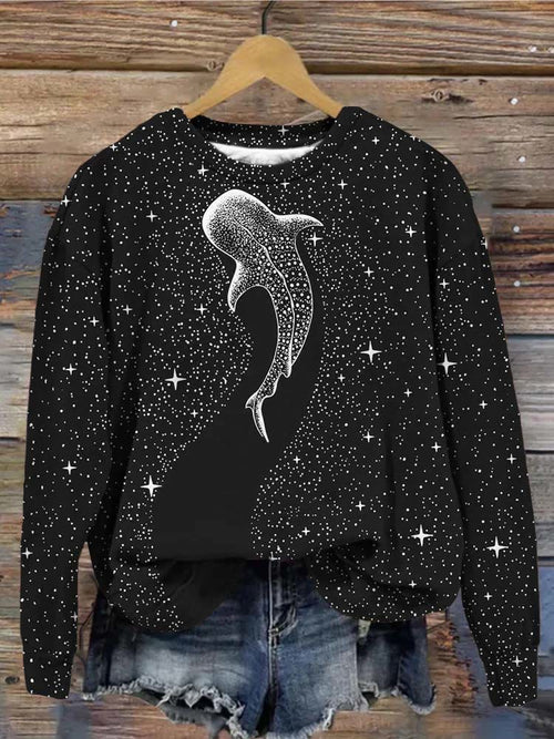 Starry Whale Art Print Sweatshirt