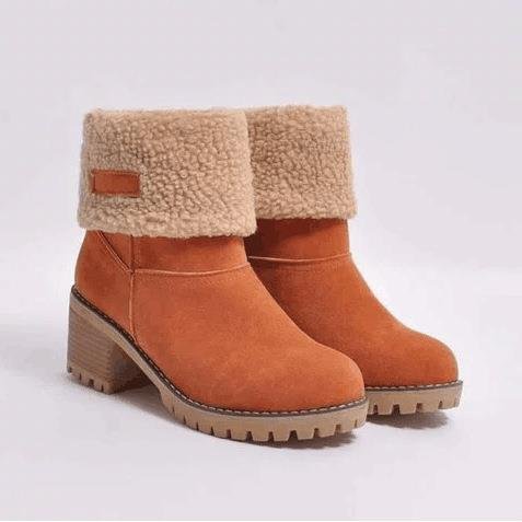 West Style Plain Slip On Flat Heel Snow Boots