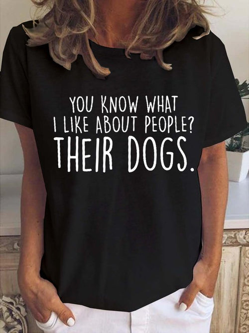 Funny Dog Casual Cotton Blends Shirts & Tops