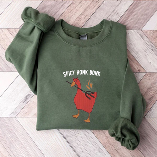 Spicy Honk Bonk Embroidered Sweatshirt
